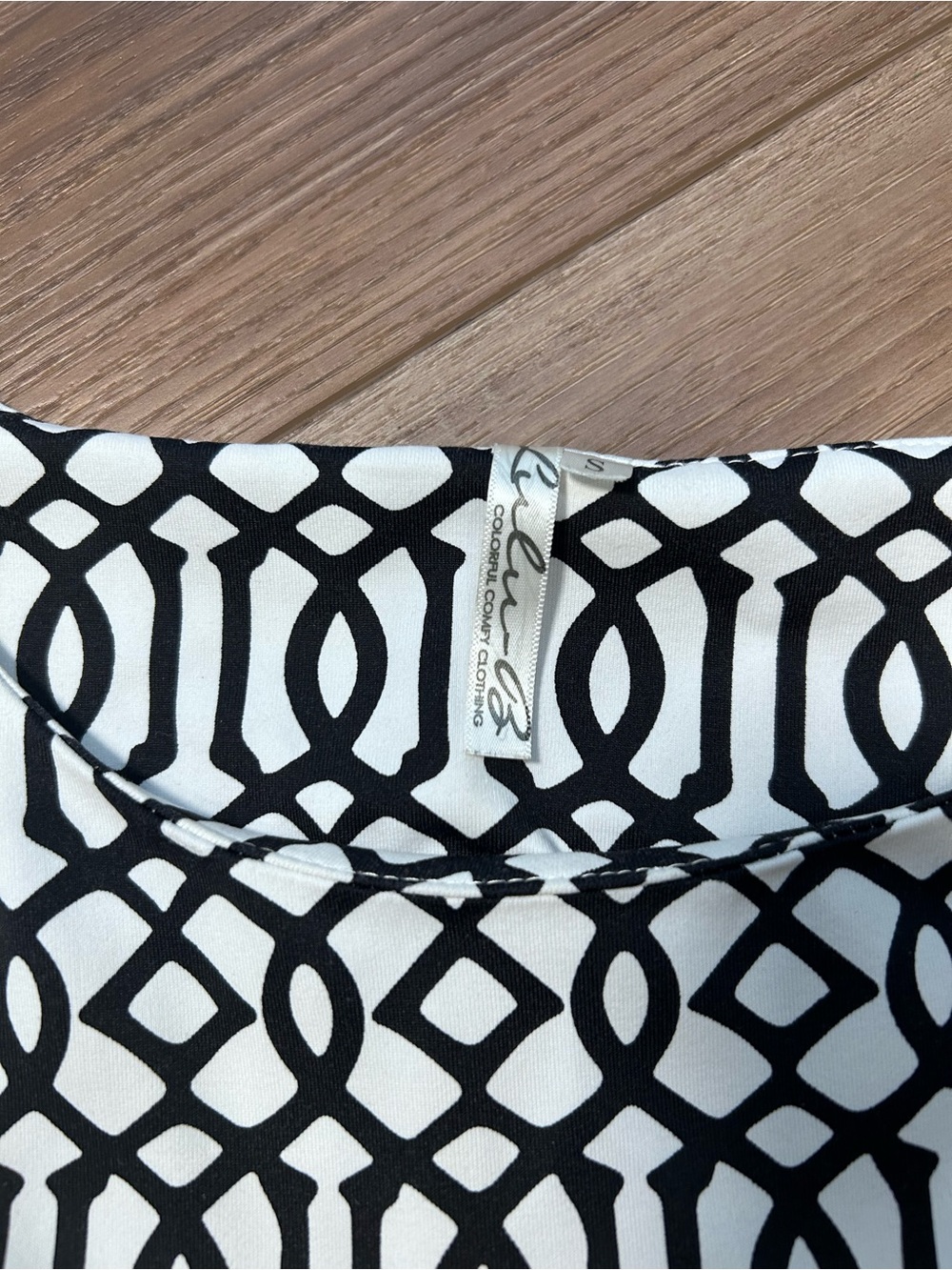 Lulu B sleeveless shift dress size small black white geometric beach tropical - Picture 4 of 7